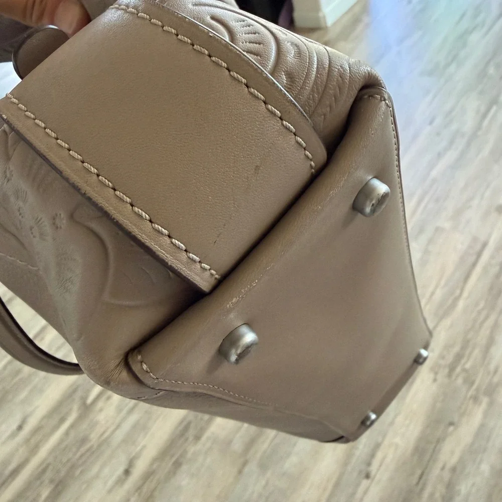 Coach Edie 31 Stone Pebbled Leather Shoulder Bag Tea Rose Tooling 12034